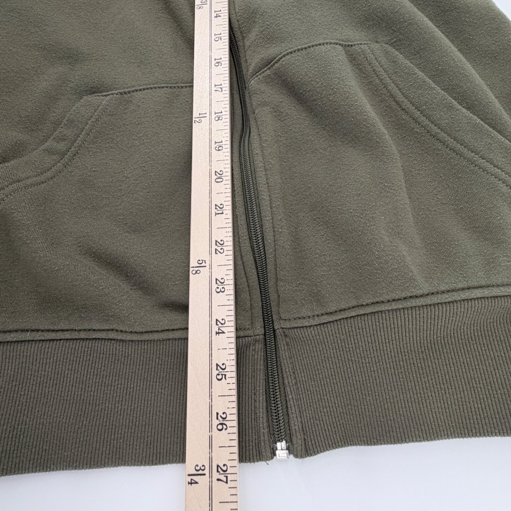 True Religion Zip Hoodie Womens Medium Olive Green HS Taping Logo Sweatshirt - Picture 10 of 10